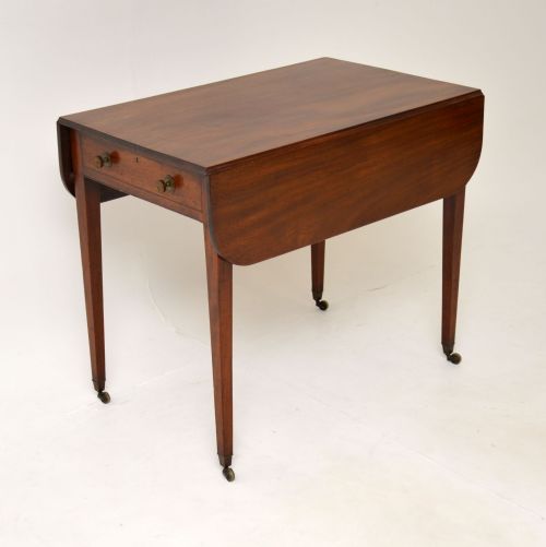 fig 1. Antique Georgian III Mahogany Drop Leaf Pembroke Table