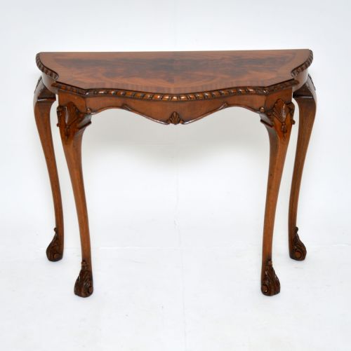 Antique Serpentine Shaped Mahogany Console Table
