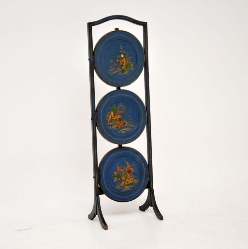 Antique Edwardian Lacquered Chinoiserie Cake Stand