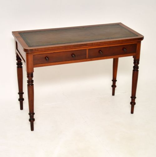 Antique Victorian Mahogany Leather Top Writing Table