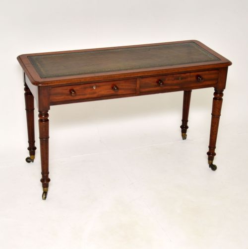 Antique Victorian Mahogany Leather Top Writing Table

