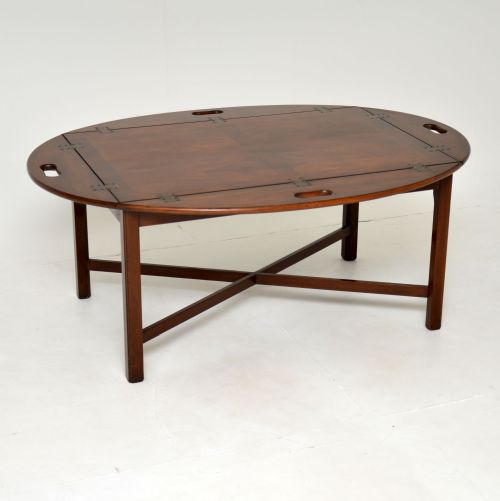 fig 1. Antique Mahogany Butler Tray Top Coffee Table