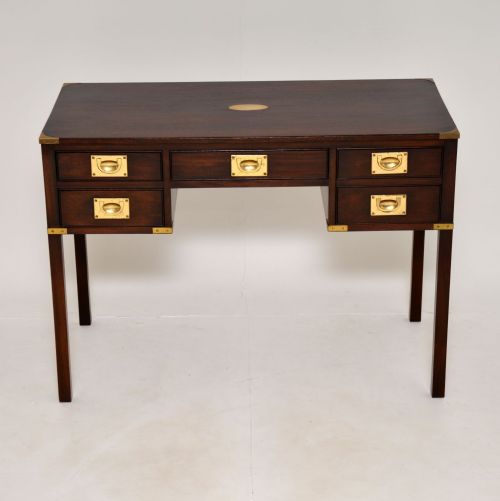 fig 1. Antique Mahogany & Brass Military Campaign Style Desk