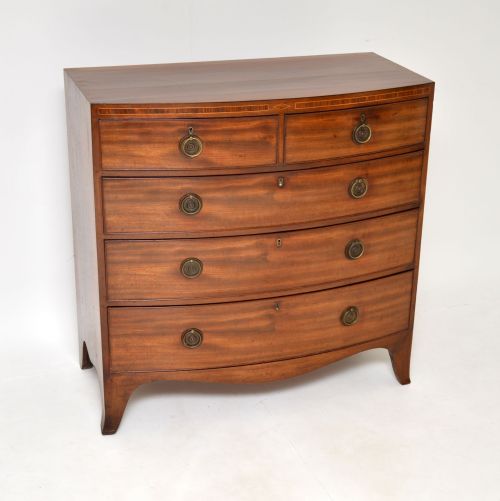 Antique Georgian Mahogany Bow Front Chest of Drawers