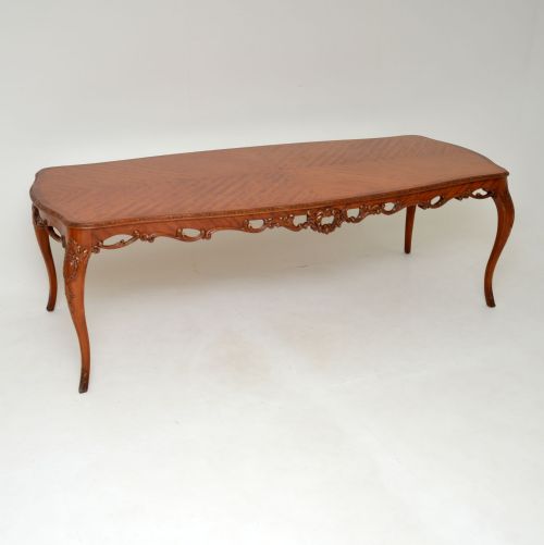 fig 1. Antique French King Wood Dining Table & Ten Chairs