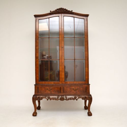 fig 1. Antique Burr Walnut Display Cabinet
