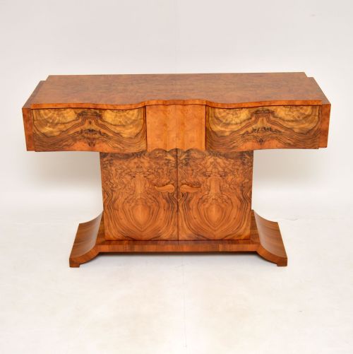 Art Deco Burr Walnut Console Table by Hille