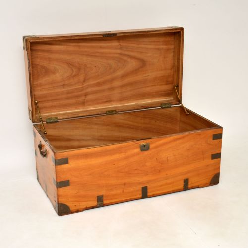fig 1. Antique Camphor Wood Military Campaign Trunk