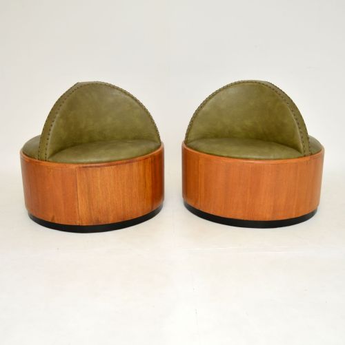 fig 1. Pair of Original Art Deco Period Oak Conversation Seats

