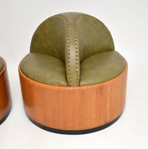 fig 2. Pair of Original Art Deco Period Oak Conversation Seats
