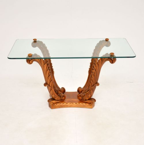 Antique Carved Satin Wood Coffee Table by Hille