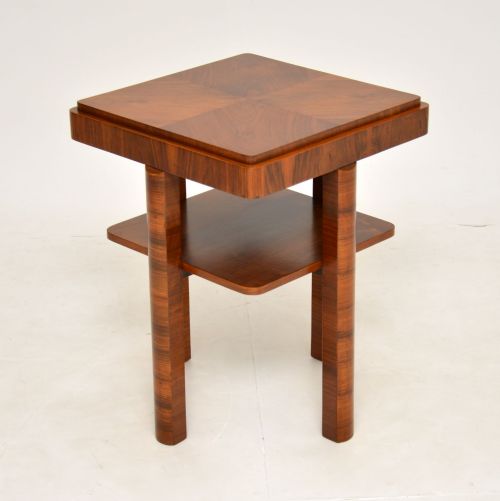 Art Deco Figured Walnut Occasional Side Table