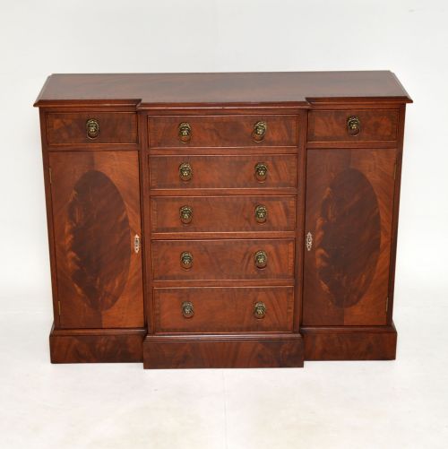 Antique Georgian Style Mahogany Breakfront Sideboard