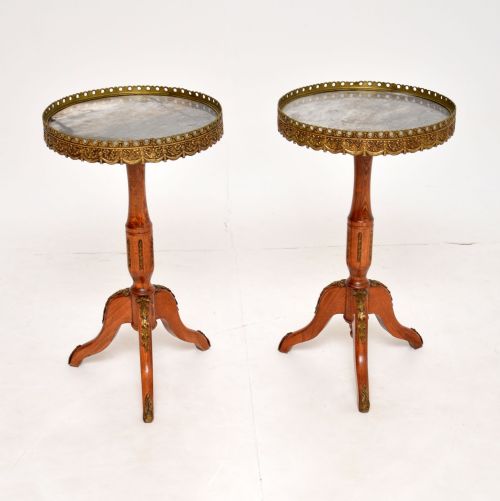 Pair of Antique French Marble Top Wine Tables
