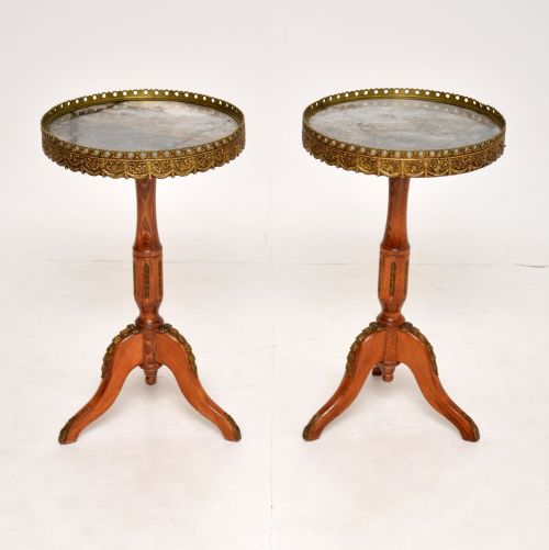 fig 1. Pair of Antique French Marble Top Wine Tables