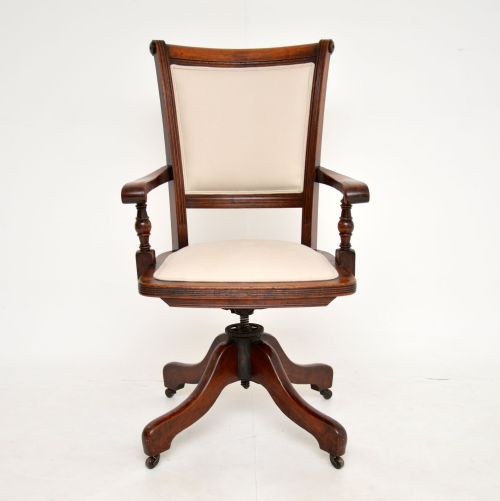 fig 1. Antique Victorian Mahogany Swivel Desk Chair
