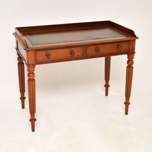Antique Victorian Mahogany Leather Top Writing Table
