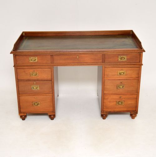 fig 1. Antique Victorian Military Campaign Desk in Mahogany
