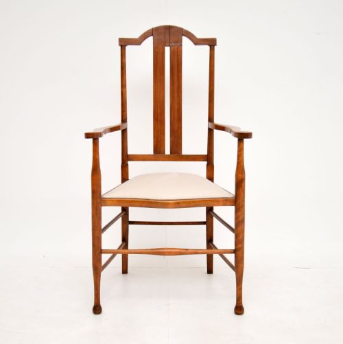 fig 1. Antique Edwardian Inlaid Mahogany Armchair