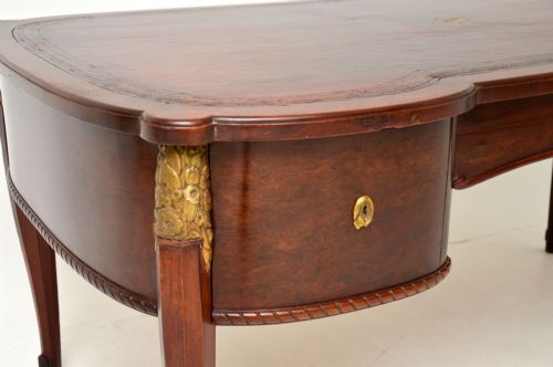 fig 2. Large Antique French Leather Top Mahogany Desk