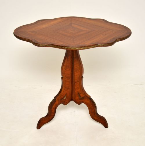 Antique French Inlaid King Wood Side Table