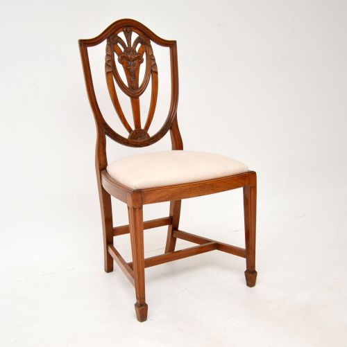 fig 1. Set of 8 Antique Georgian Style Shield Back Mahogany Dining Chairs