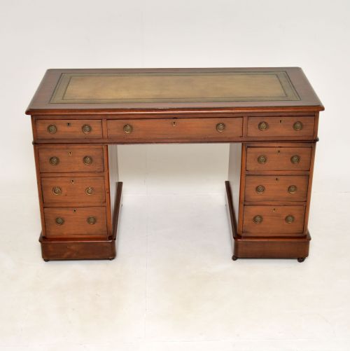 fig 1. Antique Victorian Mahogany Pedestal Desk