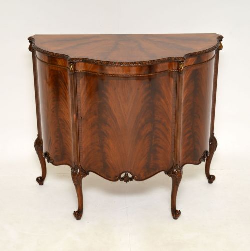 Antique Mahogany Bow Front Cabinet by Maple & Co
