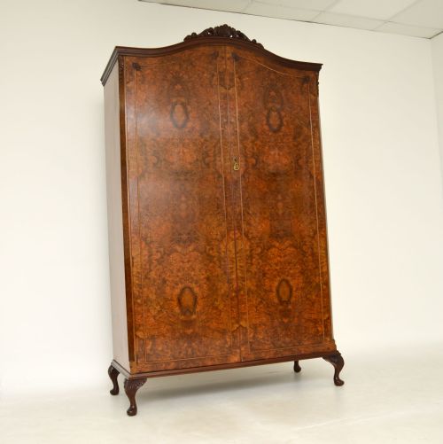 fig 1. Antique Queen Anne Style Burr Walnut Wardrobe
