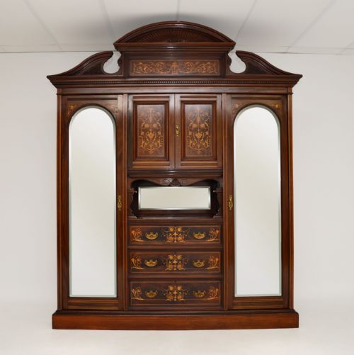 fig 1. Antique Victorian Inlaid Mahogany Wardrobe by James Shoolbred