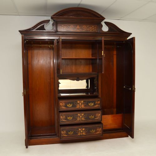 fig 2. Antique Victorian Inlaid Mahogany Wardrobe by James Shoolbred