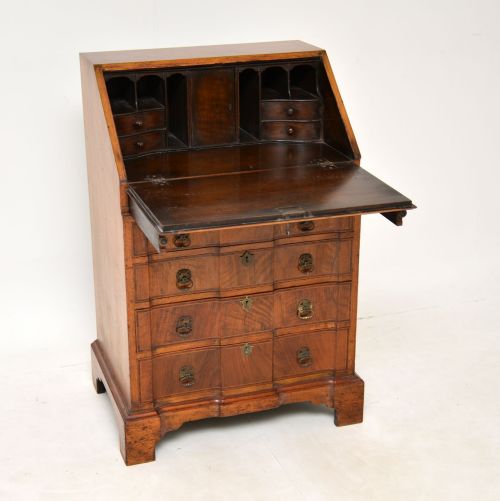 fig 1. Antique Burr Walnut Writing Bureau by James Shoolbred