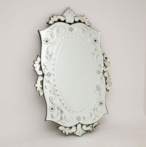 fig 1. Antique Venetian Etched Glass Mirror