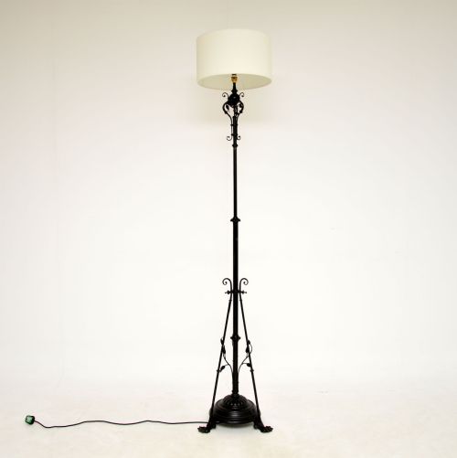 fig 1. Antique Edwardian Art Nouveau Iron Floor Lamp