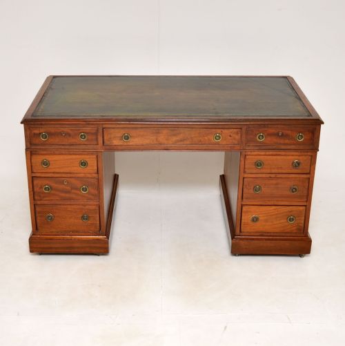 fig 1. Antique Victorian Mahogany Pedestal Desk