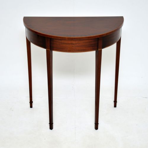 Antique Inlaid Mahogany Console Side Table