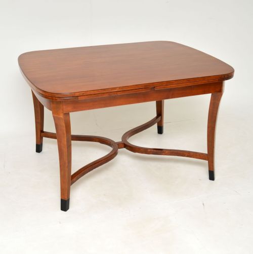 Antique Swedish Biedermeier Satin Birch Dining Table
