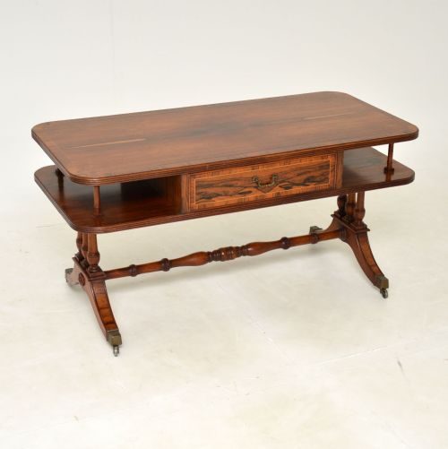 Antique Regency Style Inlaid Rosewood Coffee Table
