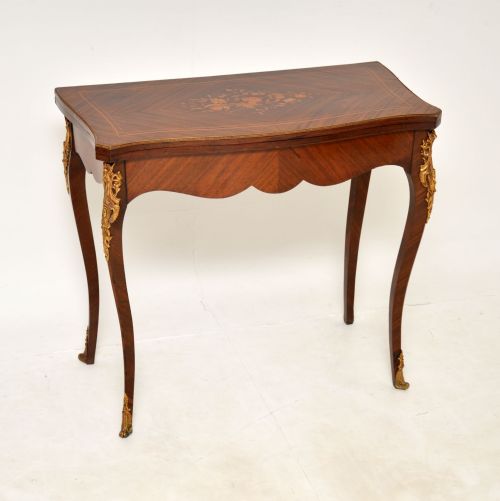 Antique French Inlaid Rosewood Card Table
