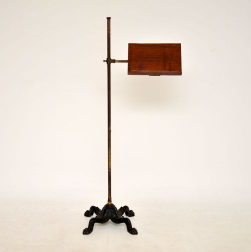 fig 1. Antique Victorian Walnut , Brass & Iron Music Stand