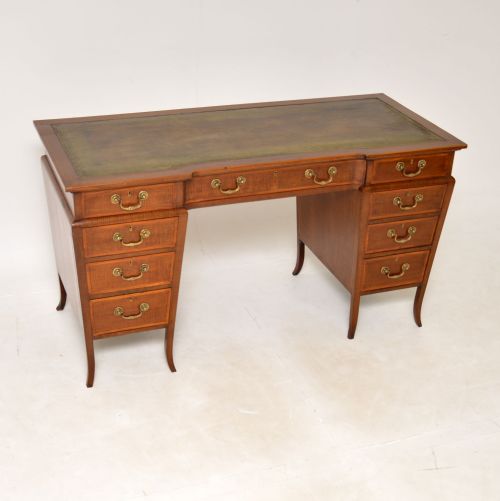 Antique Edwardian Inlaid Mahogany Desk
