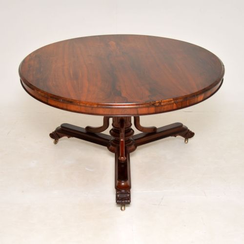 Antique William IV Rosewood Circular Tilt Top Dining Table