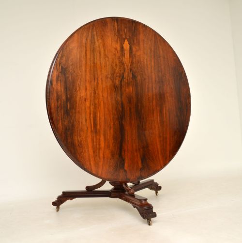 fig 1. Antique William IV Rosewood Circular Tilt Top Dining Table