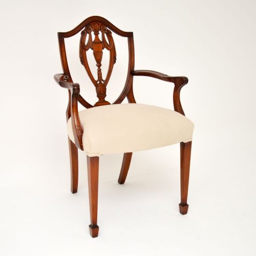 fig 1. Set of 8 Antique Mahogany Shield Back Dining Chairs