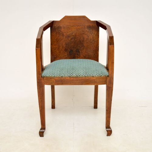 Art Deco Period Burr Walnut Armchair