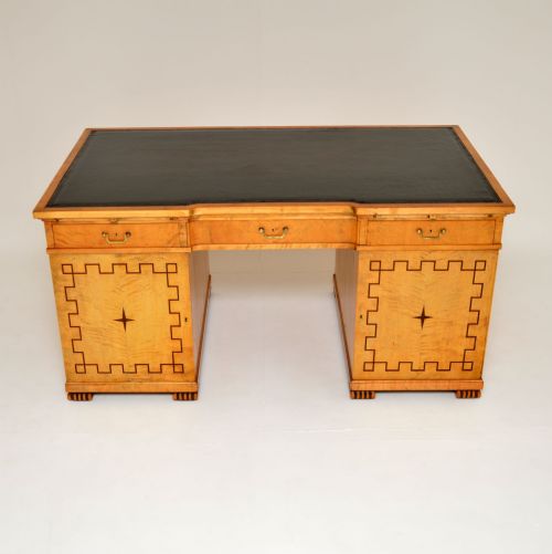 fig 1. Antique Swedish Neoclassical Satin Birch Desk
