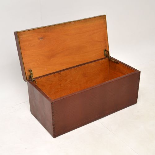fig 1. Vintage Faux Crocodile Skin Blanket Chest / Ottoman