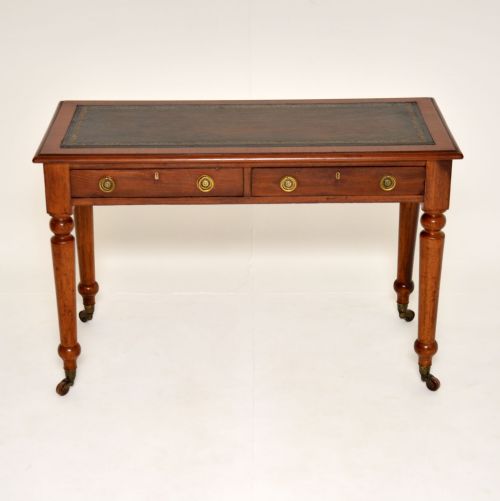 fig 1. Antique Victorian Mahogany Leather Top Writing Table
