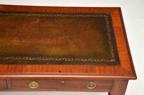 fig 2. Antique Victorian Mahogany Leather Top Writing Table