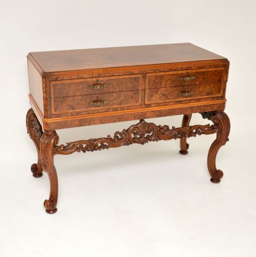 Antique Burr Walnut Server Table